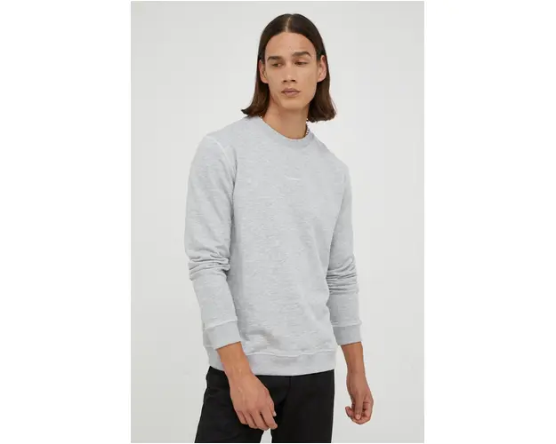 Bruuns Bazaar bluza barbati, culoarea gri, melanj