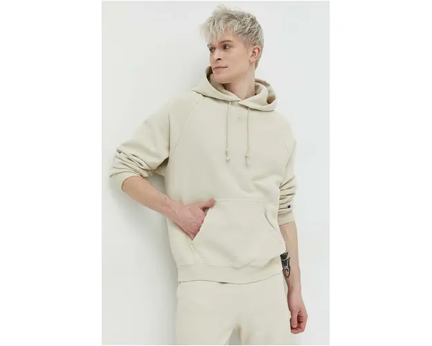 Champion bluza barbati, culoarea bej, cu gluga, neted