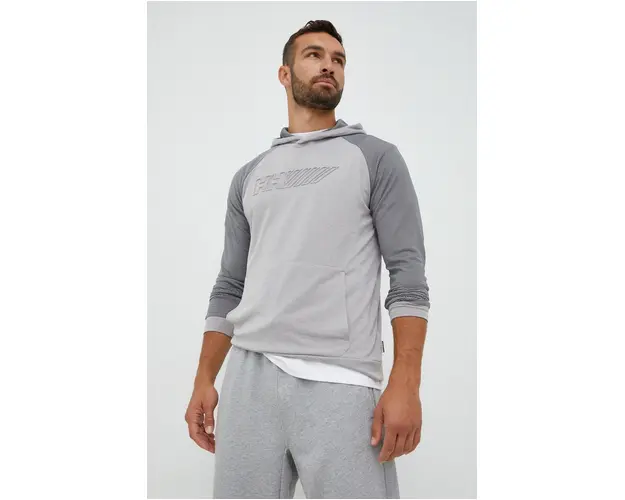 Helly Hansen bluza barbati, culoarea gri, cu gluga, modelator