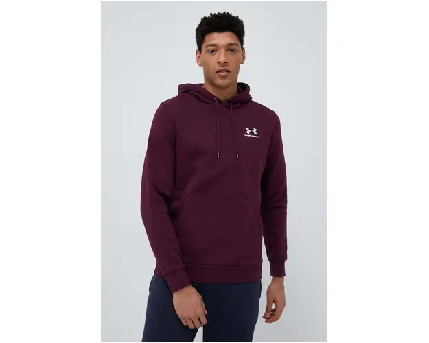 Under Armour bluza barbati, culoarea violet, cu gluga, cu imprimeu
