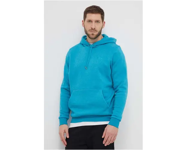 Under Armour bluza barbati, culoarea turcoaz, cu gluga, cu imprimeu