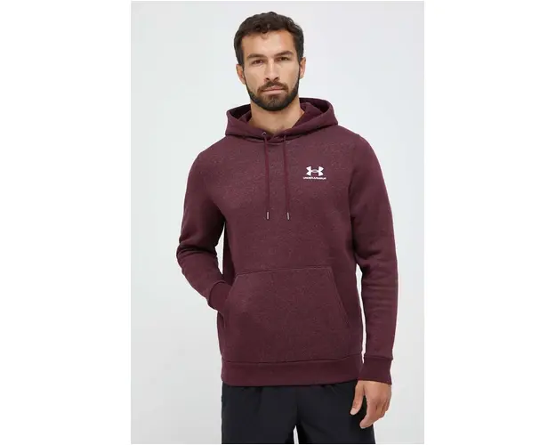 Under Armour bluza barbati, culoarea bordo, cu gluga, cu imprimeu