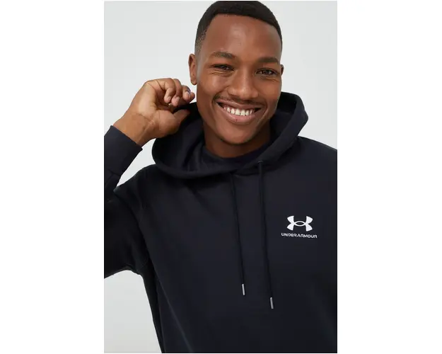 Under Armour bluza barbati, culoarea negru, cu gluga, cu imprimeu