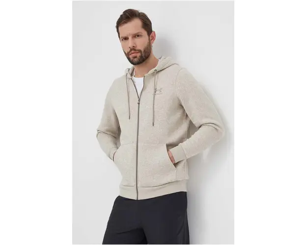 Under Armour bluza barbati, culoarea violet, cu gluga, neted