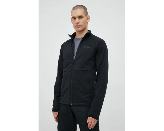 Marmot hanorac Leconte Fleece barbati, culoarea negru, neted