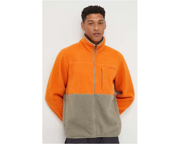 Marmot hanorac Aros Fleece barbati, culoarea portocaliu, modelator