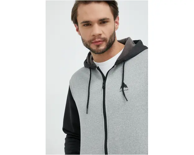 Burton bluza Oak barbati, culoarea gri, cu gluga, modelator