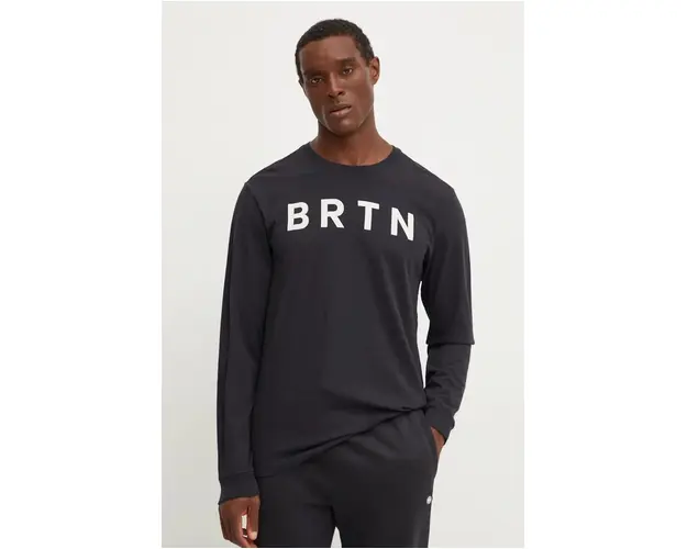 Burton longsleeve din bumbac culoarea negru, cu imprimeu