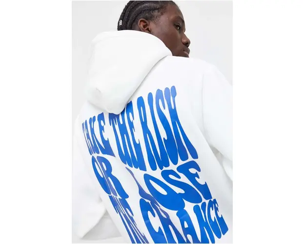 Sixth June bluza barbati, culoarea alb, cu gluga, cu imprimeu