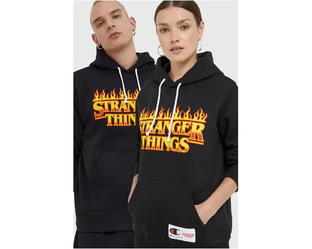 Champion bluza Xstranger Things culoarea negru, cu imprimeu