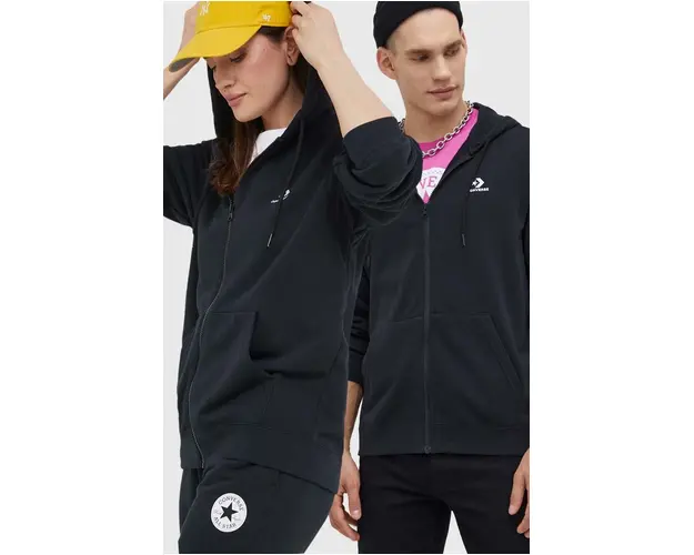 Converse bluza culoarea negru, cu gluga, uni 10023871.A01-CONVERSEBL