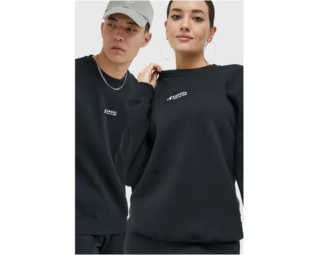 Kangol bluza unisex, culoarea negru, cu imprimeu
