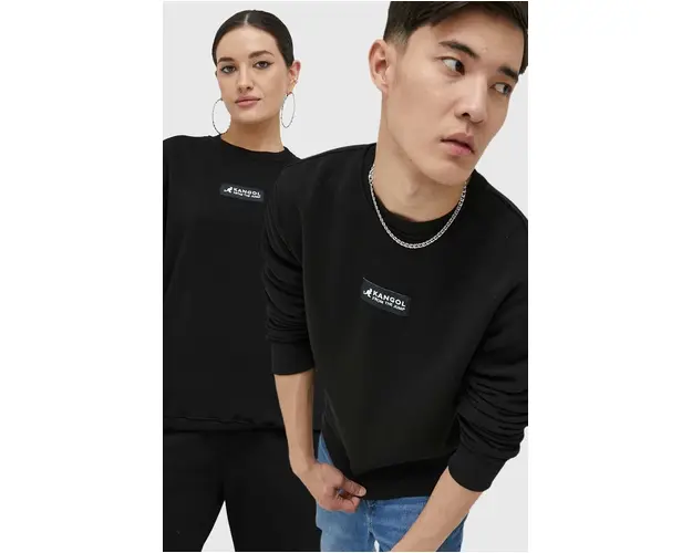 Kangol bluza unisex, culoarea negru, cu imprimeu