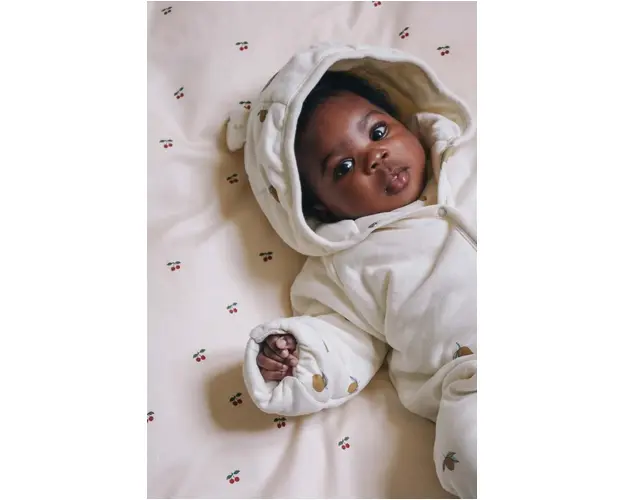 Konges Sløjd salopete bebelusi din bumbac NEWBORN ONESIE WITH HOOD