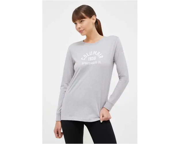 Columbia longsleeve din bumbac culoarea negru