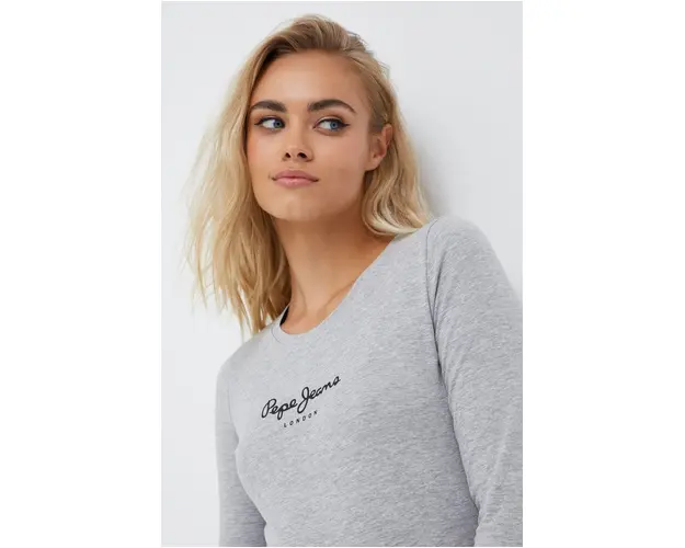 Pepe Jeans longsleeve femei, culoarea gri
