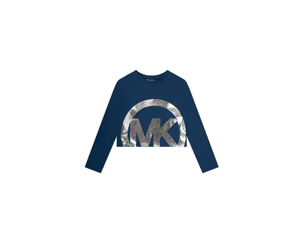 Michael Kors longsleeve din bumbac pentru copii culoarea albastru marin