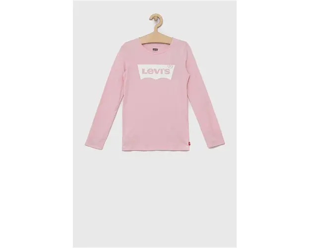 Levi's longsleeve din bumbac pentru copii culoarea roz
