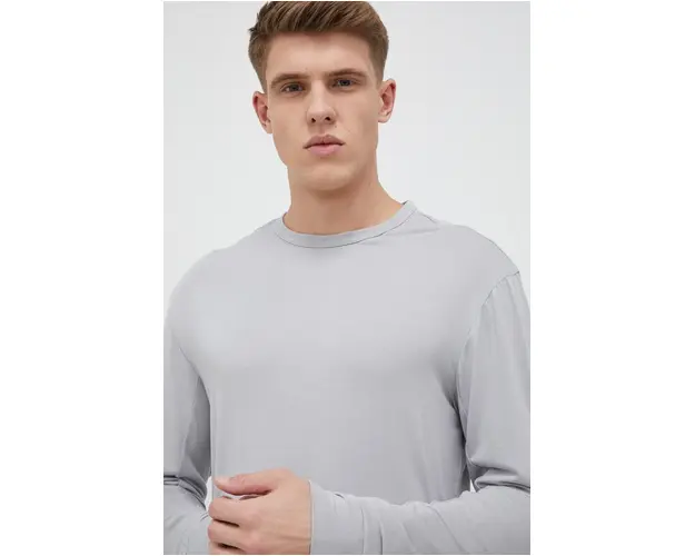 Reebok maneca lunga de antrenament culoarea gri, neted