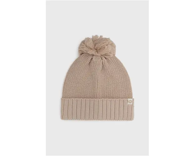 Marmot caciula culoarea bej, din tricot gros