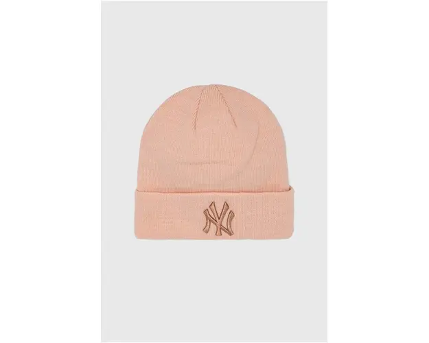 New Era caciula culoarea roz, din tricot gros