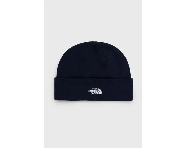 The North Face caciula culoarea albastru marin, din tricot gros