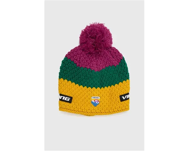 Viking caciula Graceland culoarea galben, din tricot gros