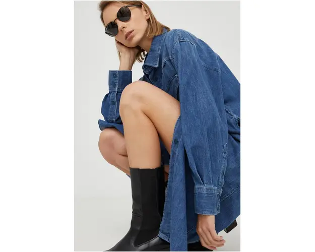 G-Star Raw rochie jeans midi, drept