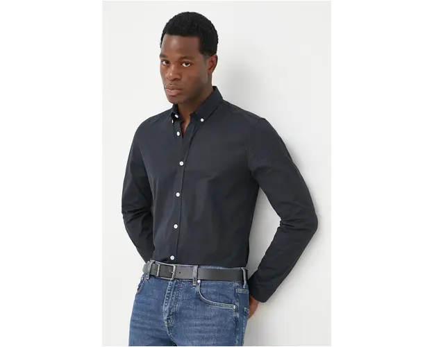 Lindbergh camasa barbati, culoarea albastru marin, cu guler button-down, slim