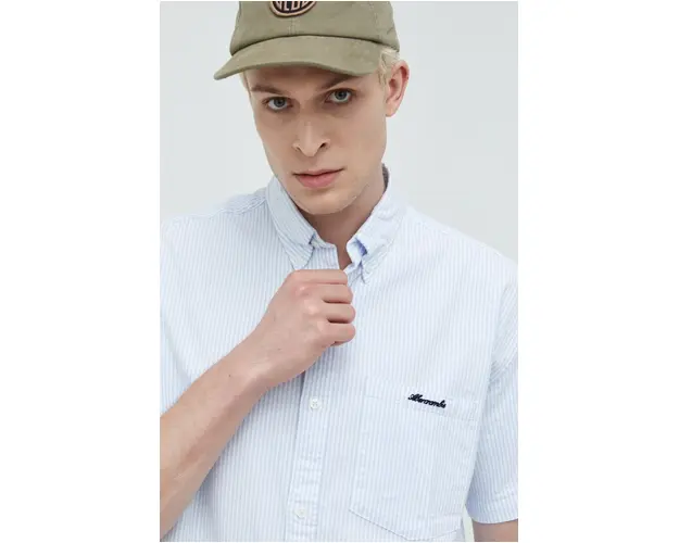 Abercrombie & Fitch camasa barbati, culoarea alb, cu guler button-down, relaxed