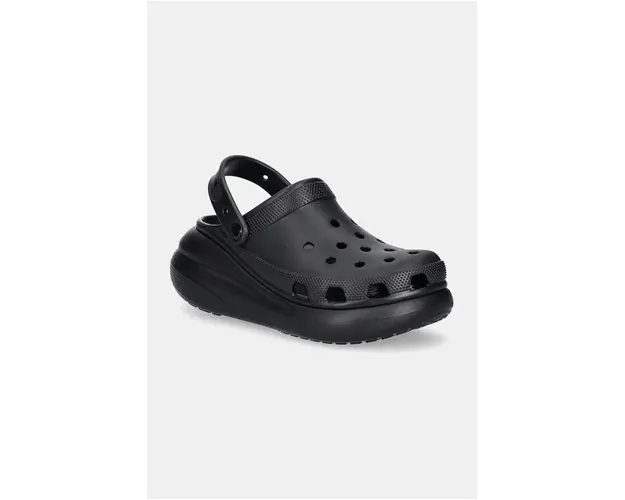 Crocs papuci Classic Crush Clog femei, culoarea negru, cu platforma 207521