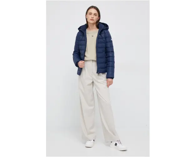 Tommy Jeans geaca femei, culoarea bleumarin, de iarna DW0DW13741