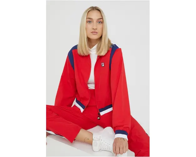 Fila geaca femei, culoarea rosu, de tranzitie, oversize