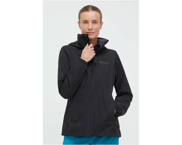 Jack Wolfskin jacheta de exterior Stormy Point culoarea negru