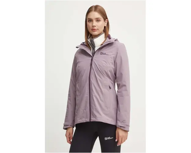 Jack Wolfskin jacheta de exterior Moonrise 3in1 culoarea violet