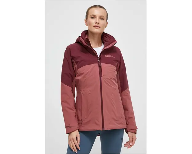 Jack Wolfskin jacheta de exterior Feldberg 3in1 culoarea roz