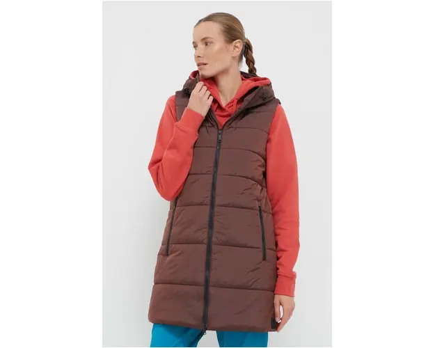 Jack Wolfskin vesta femei, culoarea maro, de tranzitie
