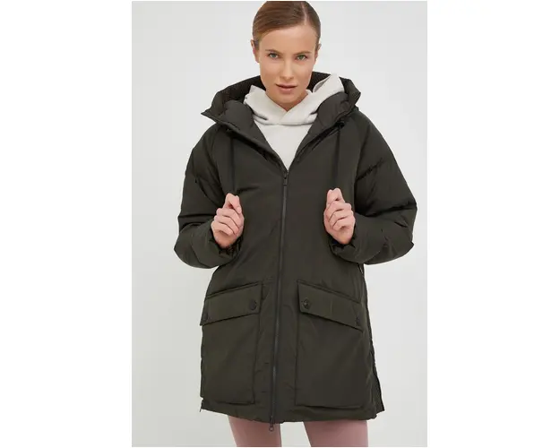 Peak Performance geaca de puf femei, culoarea verde, de iarna