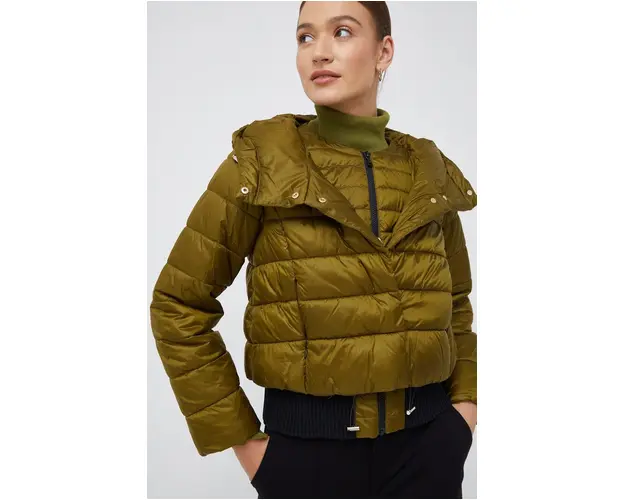 Sisley geaca femei, culoarea verde, de tranzitie