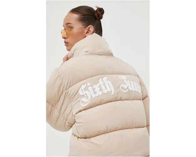Sixth June geaca femei, culoarea bej, de iarna, oversize
