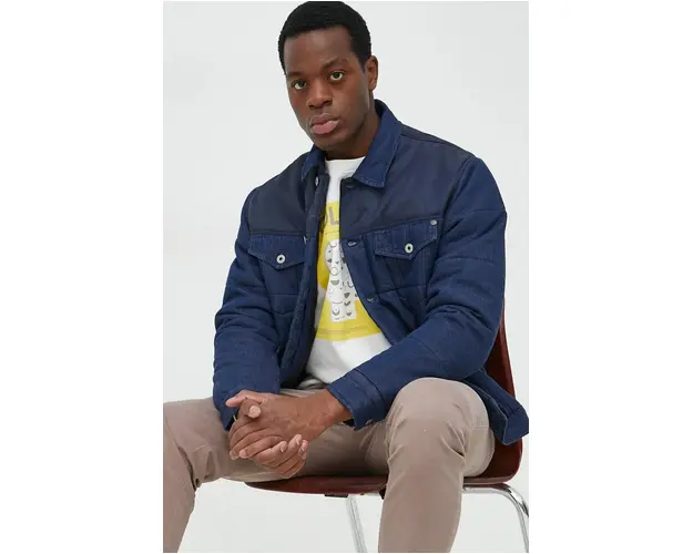 Pepe Jeans geaca Barnet barbati, culoarea albastru marin, de tranzitie