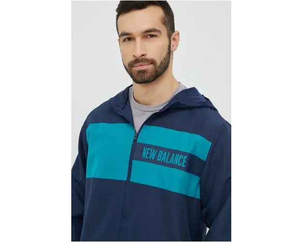 New Balance geaca barbati, culoarea albastru marin, de tranzitie