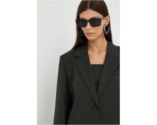 Gestuz sacou din lana culoarea verde, oversize