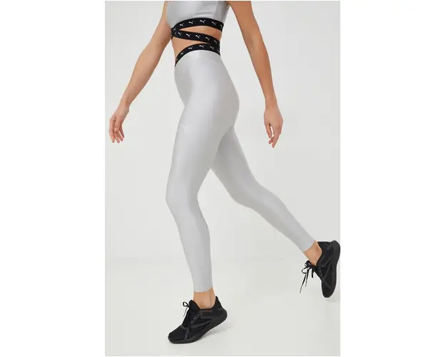 Puma colanti femei, culoarea gri, neted