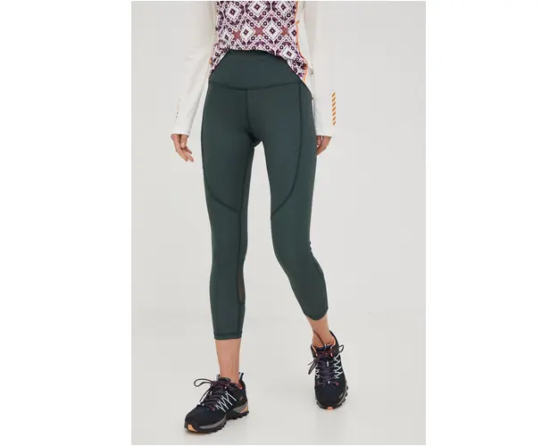Helly Hansen leggins sport Constructed femei, culoarea verde, neted