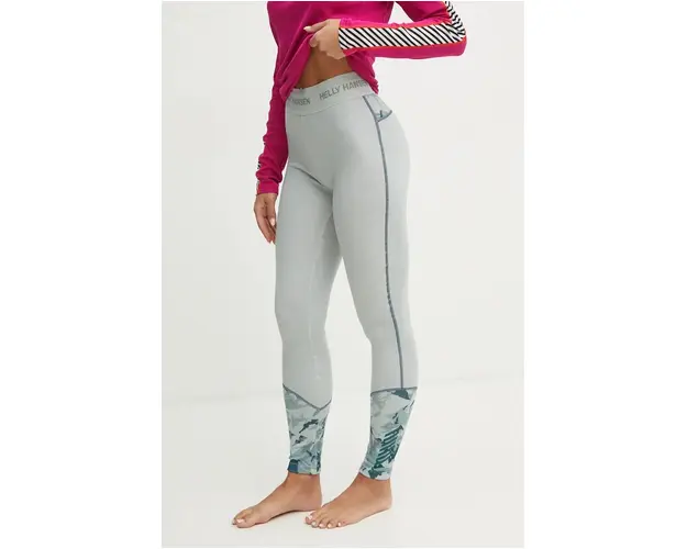 Helly Hansen jambiere functionale Lifa Merino Midweight culoarea verde, 49411