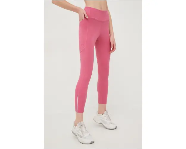 Under Armour leggins de alergare Fly Fast 3.0 femei, culoarea roz, neted