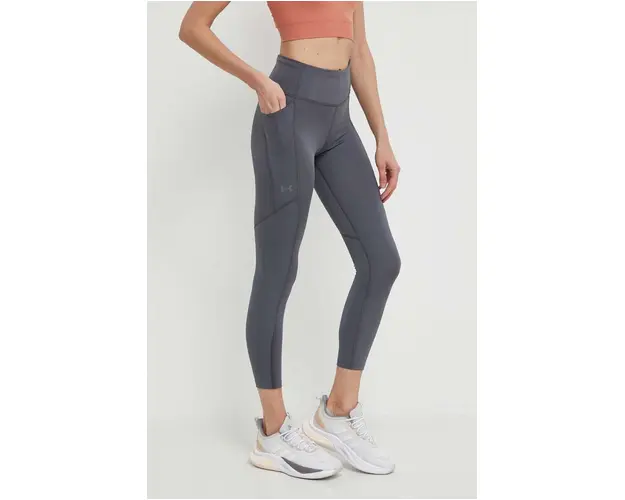 Under Armour leggins de alergare Fly Fast 3.0 culoarea gri, neted