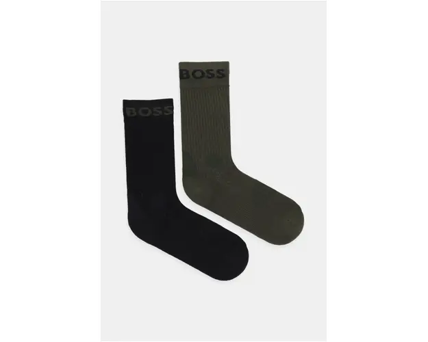 BOSS sosete 2-pack barbati, culoarea verde