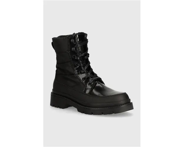 Gant bocanci Prepnovo femei, culoarea negru, cu toc plat